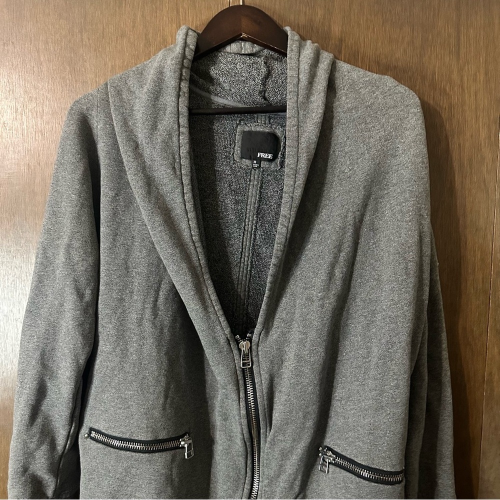 Aritzia Wilfred Free Grey Cocoon Rousseau Sweater Women Speckled Grey Cotton M - Picture 3 of 10